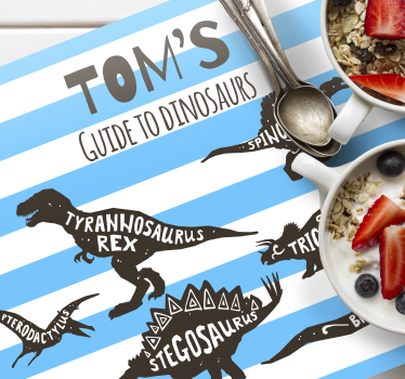 Dinosaury s menami prispôsobené podložky pod stôl - Tenstickers