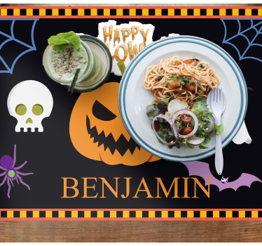 Detský halloween vzor s rohožkami na halloween s menom - Tenstickers