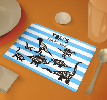 Dinosaury s menami prispôsobené podložky pod stôl - Tenstickers