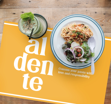 Prestieranie s textom kulinárske pripomienky aldente - Tenstickers