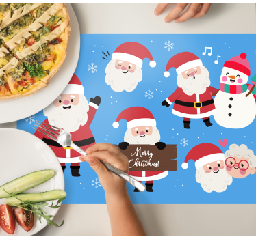 Roztomilá postavička santa clause vianočné podložky pod stôl - Tenstickers