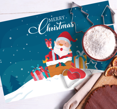 Santa text veselé vianočné podložky na stôl - Tenstickers