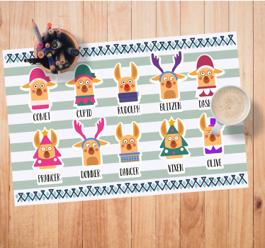 Santove soby pomenujú vianočné podložky - Tenstickers