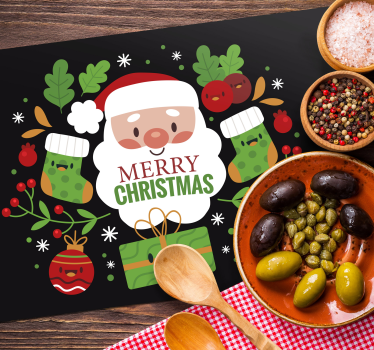 Vianočné prestieranie s veselým santa motívom - Tenstickers
