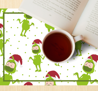 Vianočné prestieranie s veselými grinch postavičkami - Tenstickers