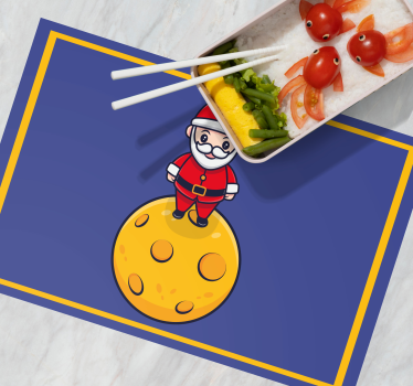 Vianočné prestieranie santa na mesiaci - Tenstickers