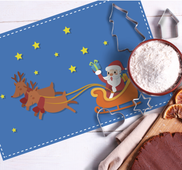 Vianočné prestieranie santa na sane - Tenstickers