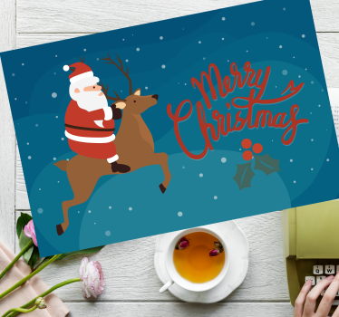 Vianočné prestieranie santa na sobovi - Tenstickers