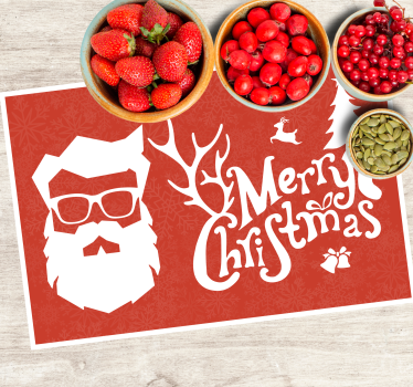 Vianočné prestieranie santa s okuliarmi - Tenstickers