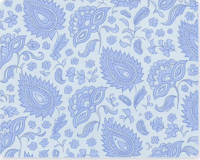 Originálne prestieranie v modrom paisley kvetinovom vzore - Tenstickers
