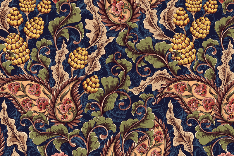 Realistické paisley ilustrácie trendy prestieranie - Tenstickers