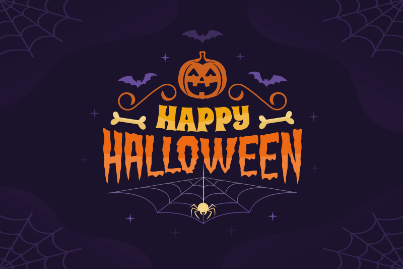 šťastný halloween textový prestieranie - Tenstickers