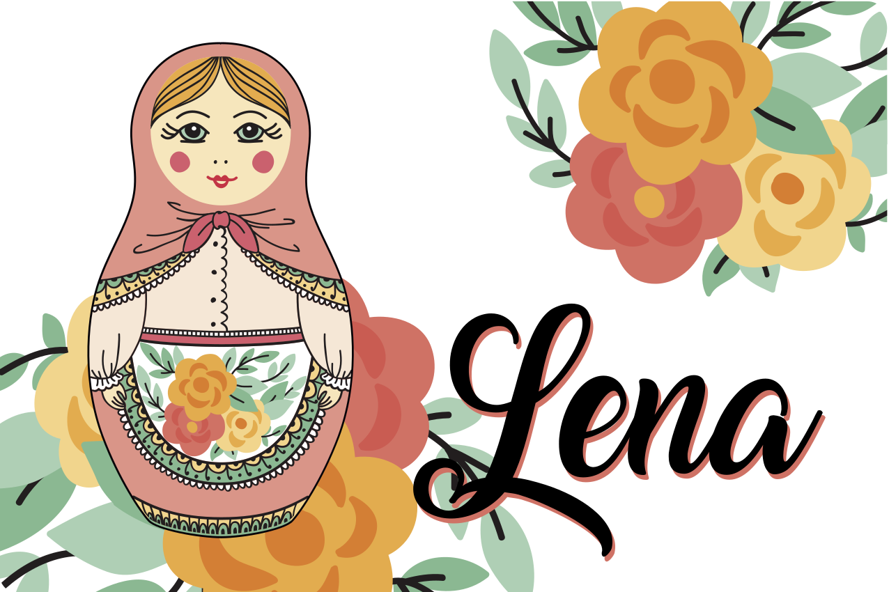 Prestieranie s menom ilustrácia bábiky matryoshka - Tenstickers