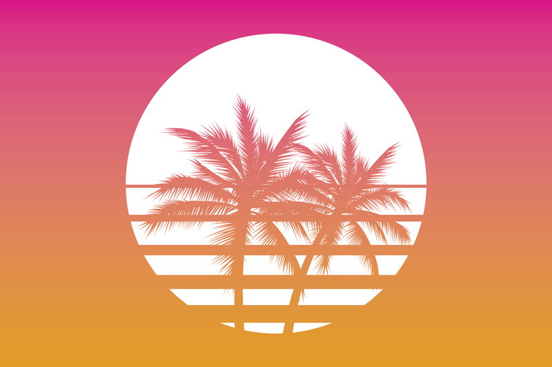 Originálne prestieranie palm tree súmrak - Tenstickers