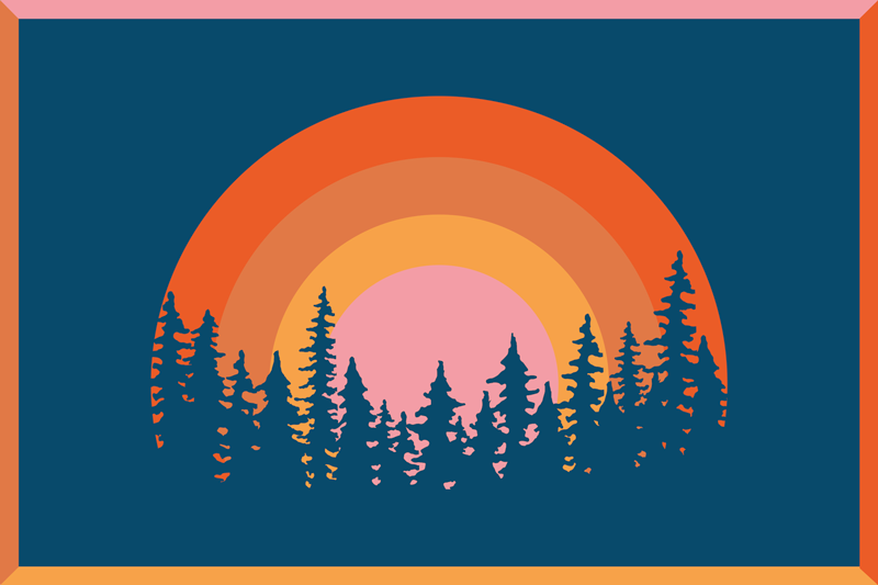 Originálne prestieranie Živá dúhová krajina - Tenstickers