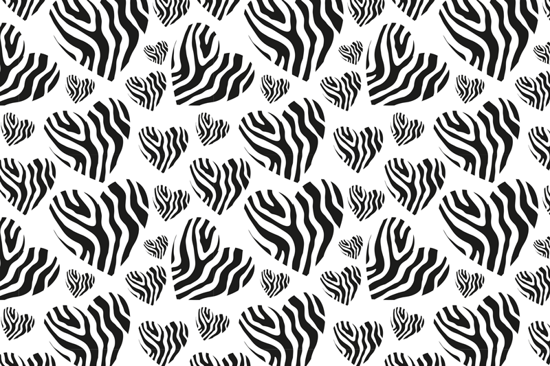 Vzorované prestieranie so vzorom srdca zebra - Tenstickers