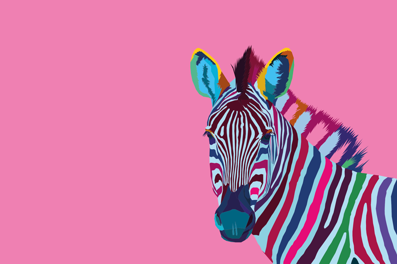 Pop-art zebra vinylové prestierania - Tenstickers