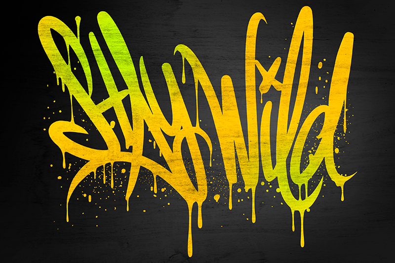 Prestieranie s textom zostaň divoký písmo - Tenstickers