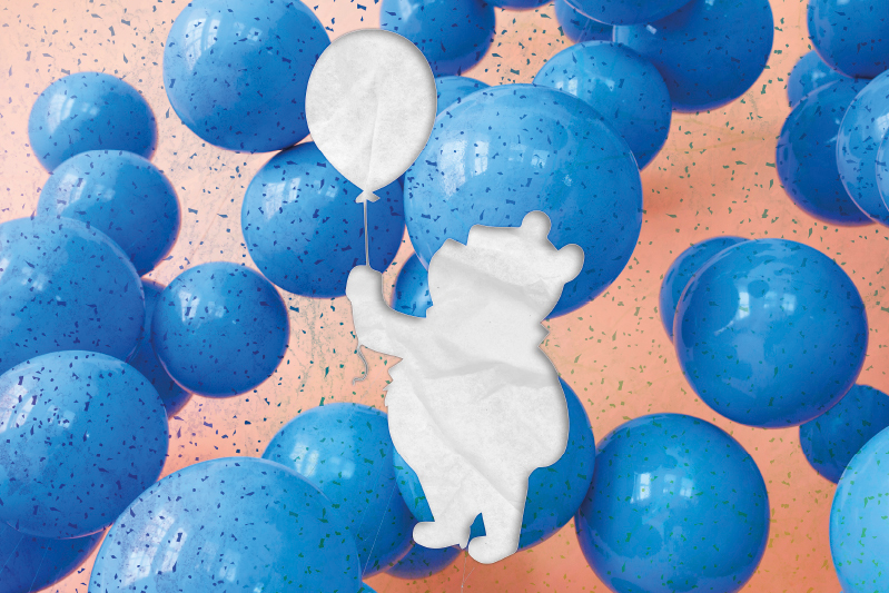 Detské prestieranie medveď s balónom - Tenstickers