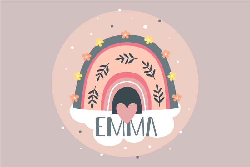 Detské prestieranie dúhový kvetinový dizajn - Tenstickers