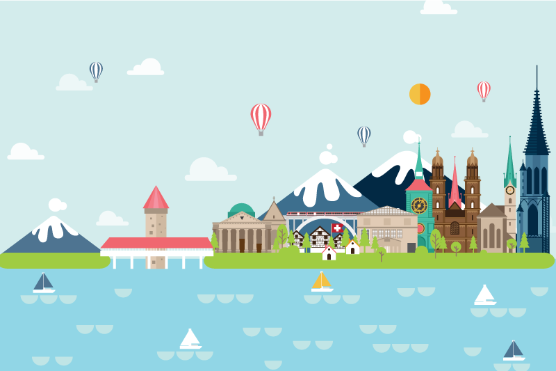 Originálne prestieranie farebná mestská scenéria - Tenstickers