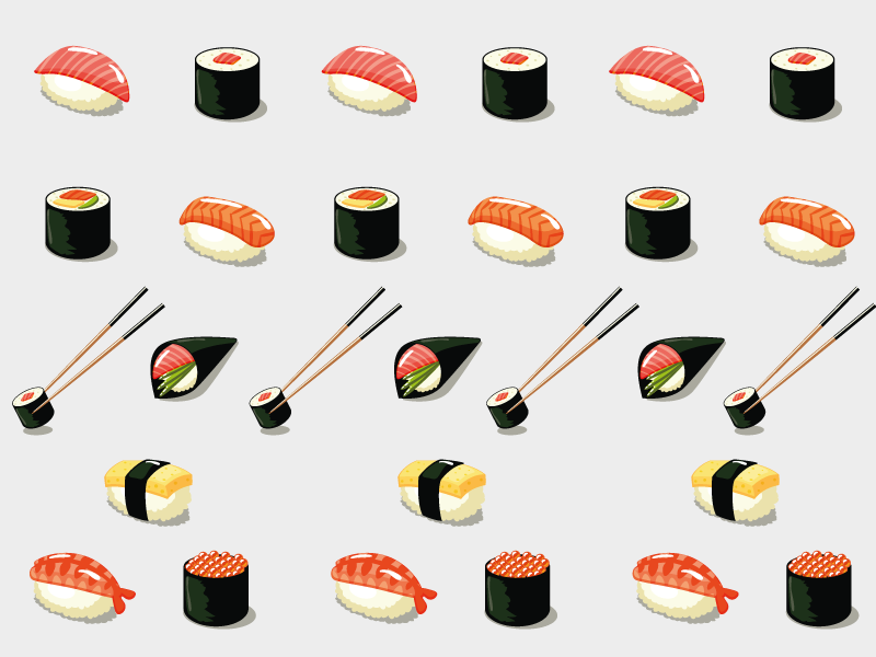Sushi vzor originálne prestierania - Tenstickers