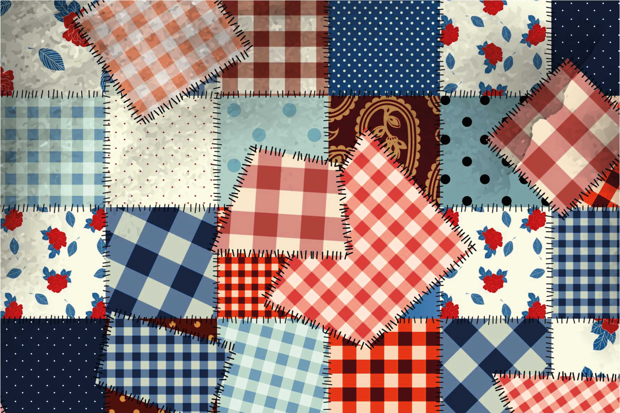 Patchwork rôzne vzory originálne prestierania - Tenstickers