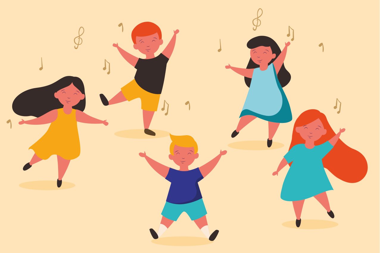 Deti tancujú domáce prestierania - Tenstickers