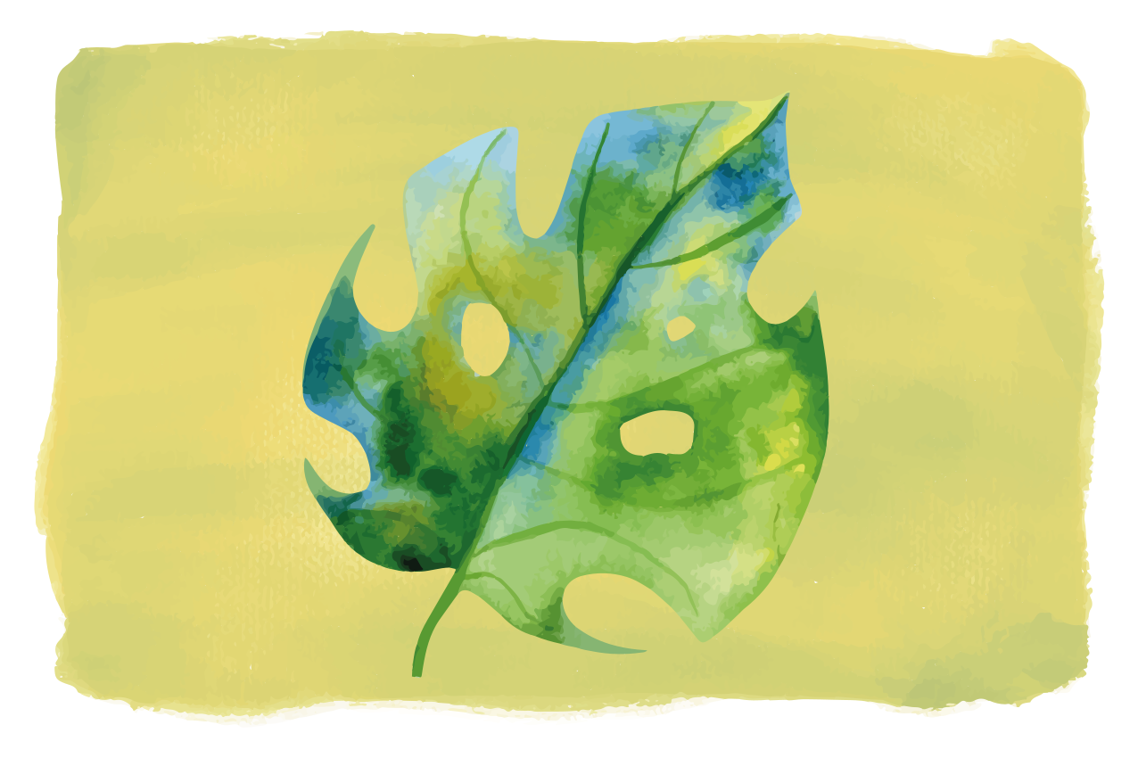 Vinylové prestierania akvarelu monstera - Tenstickers