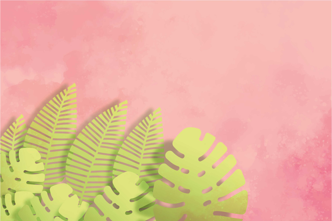 Ružové pozadie vinylové prestierania monstera - Tenstickers