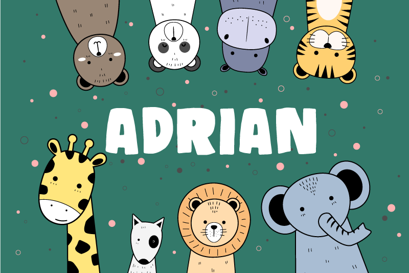 Zvieracie karikatúry s menom prispôsobeným prestieraním - Tenstickers