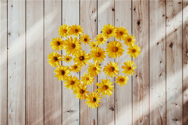 Originálne prestieranie srdcový kvetinový aranžmán - Tenstickers