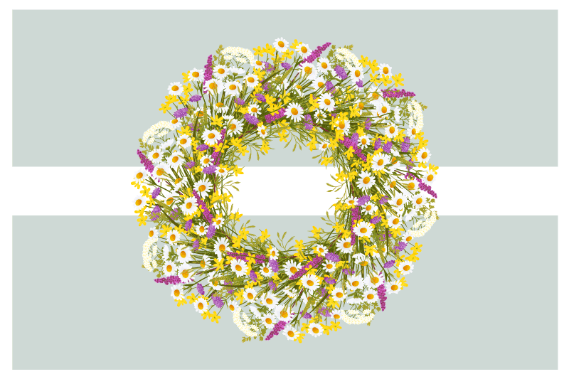 Originálne prestieranie kvetinový veniec ako stredobod - Tenstickers