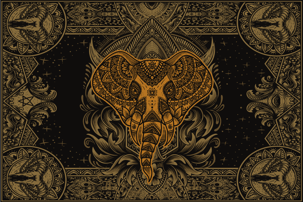 Vinylové prestierania slon indický - Tenstickers