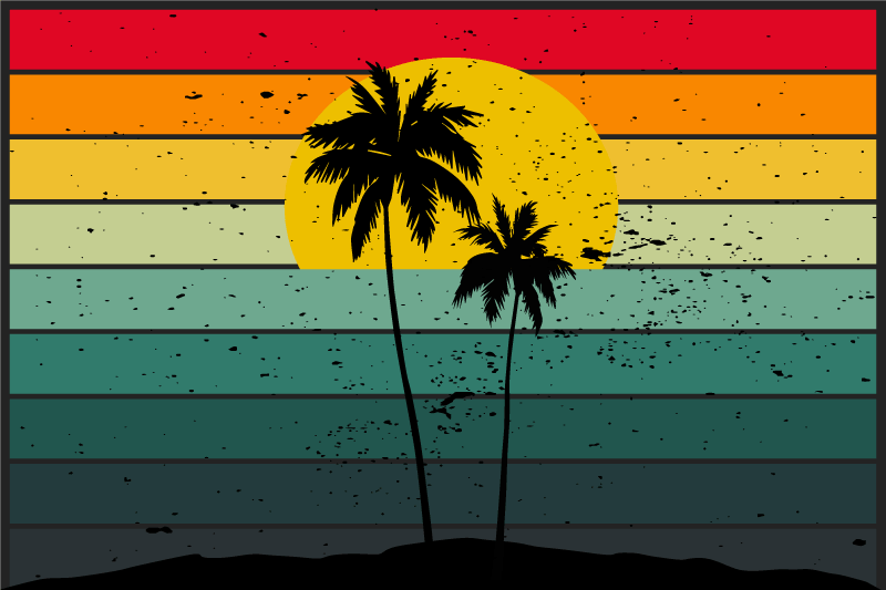 Originálne prestieranie tropická západ slnka - Tenstickers