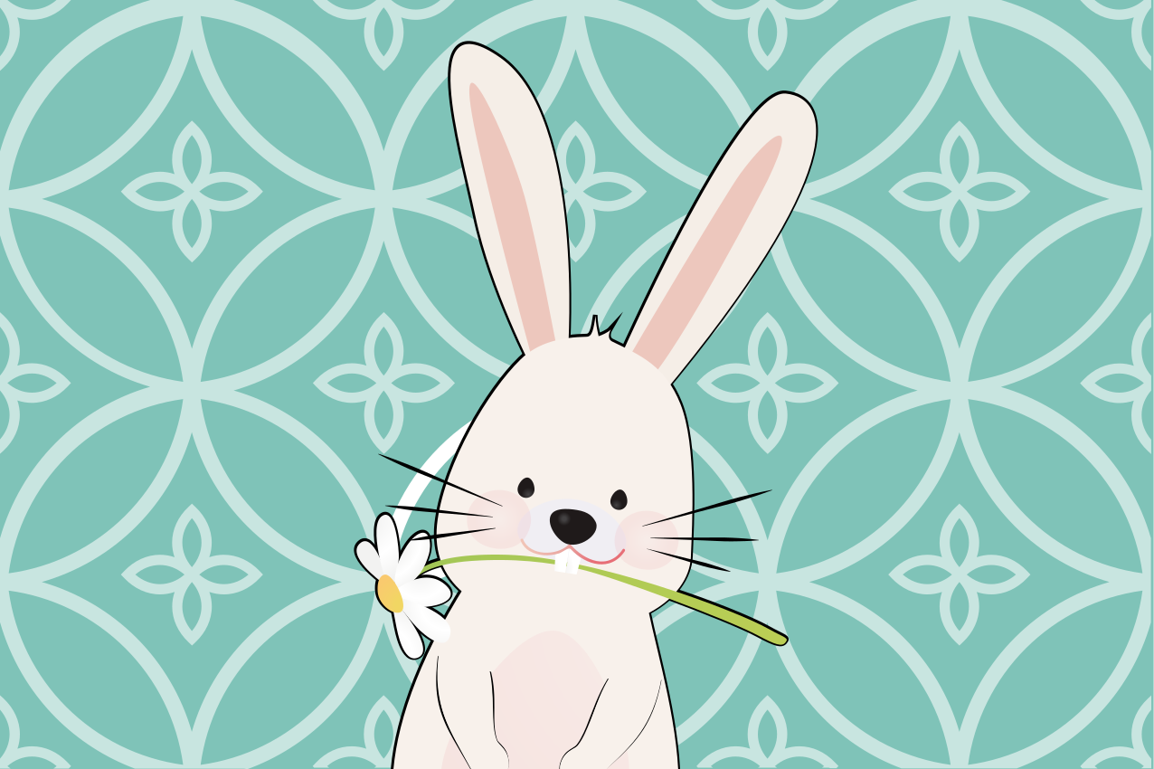 Portrét králika deti prestieranie - Tenstickers