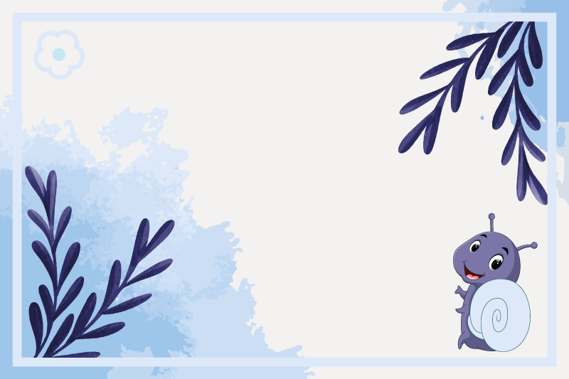 Detské prestieranie s postavičkou slimáka a listami - Tenstickers