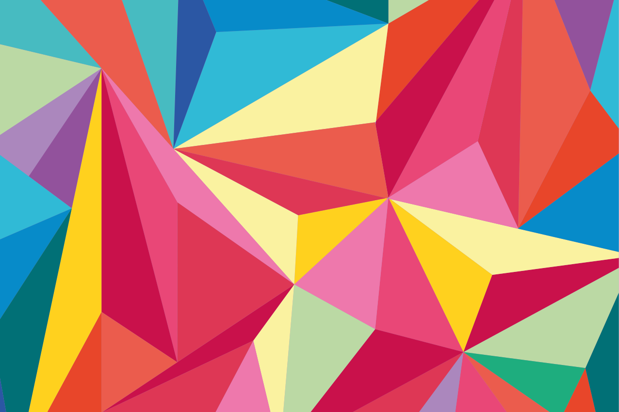 Originálne prestieranie geometrická farebná kompozícia - Tenstickers