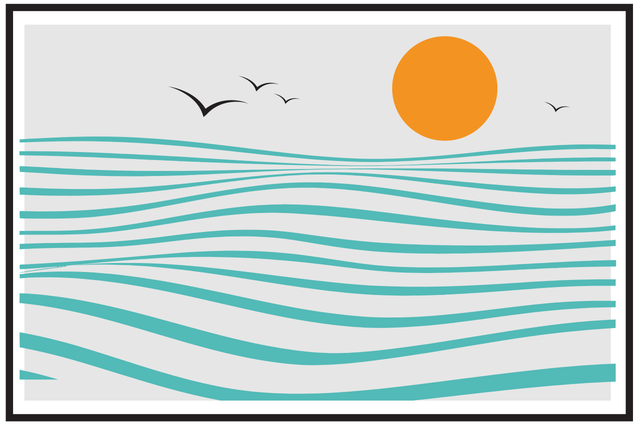 Moderné prestieranie na stôl s dizajnom štýlových vĺn - Tenstickers