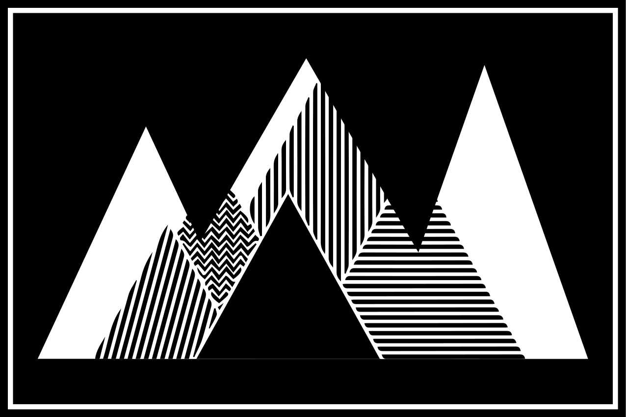 čierno-biele prestieranie s pruhovanými horami - Tenstickers