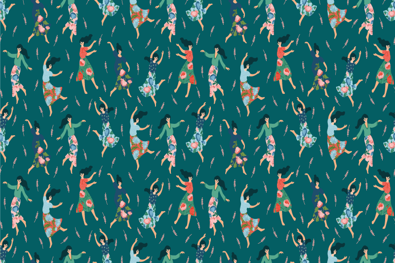 Originálne prestieranie s motívom tancujúcich žien - Tenstickers