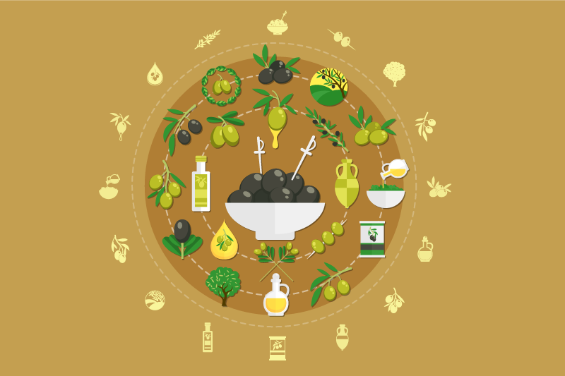 Originálne prestieranie s olivovým aranžmánom - Tenstickers