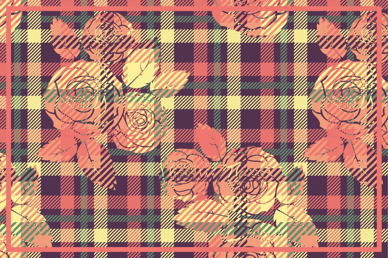 Vzorované prestieranie botanická mriežková úprava - Tenstickers