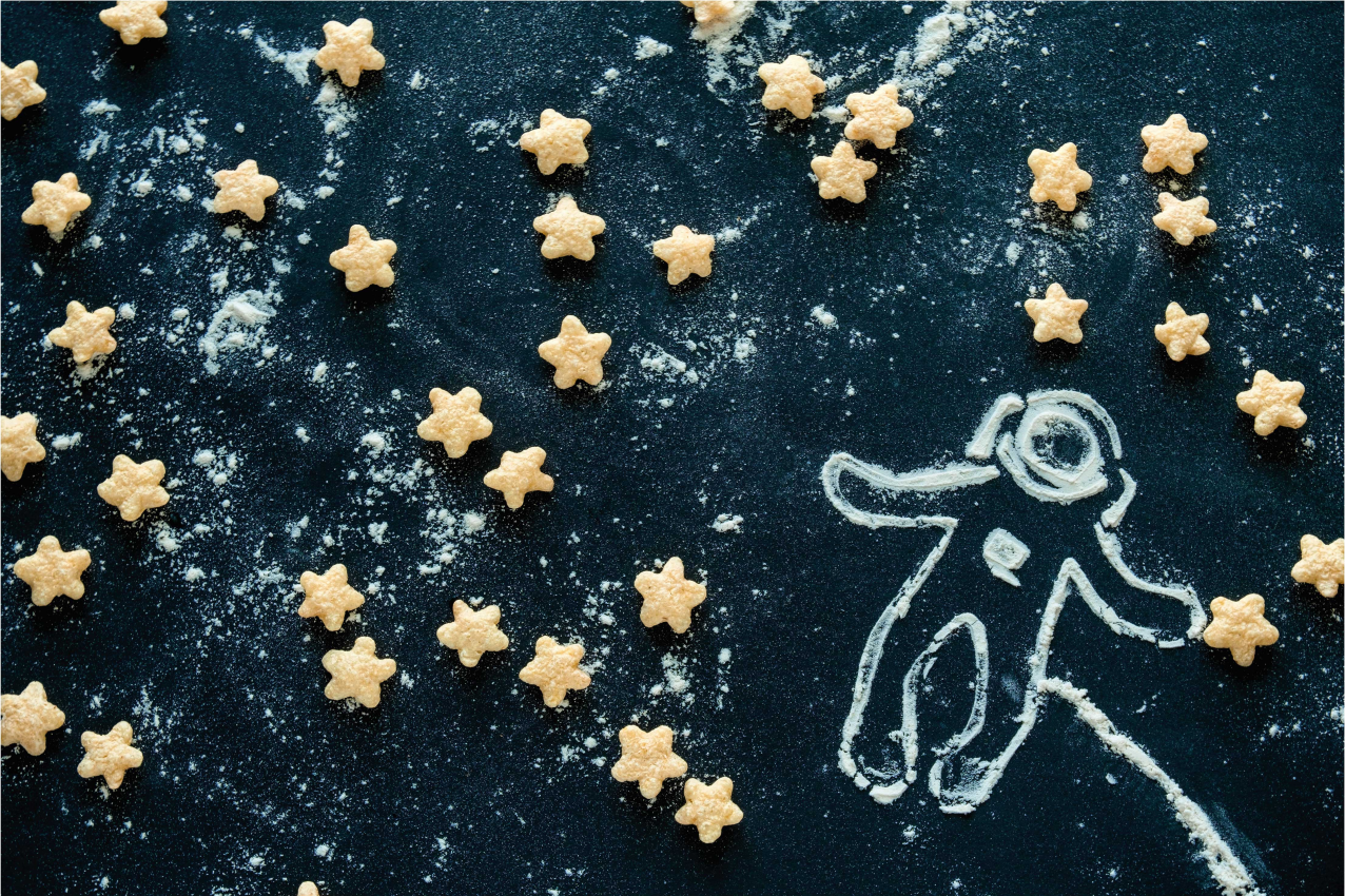 Detské prestieranie astronaut na hviezdnej scéne - Tenstickers