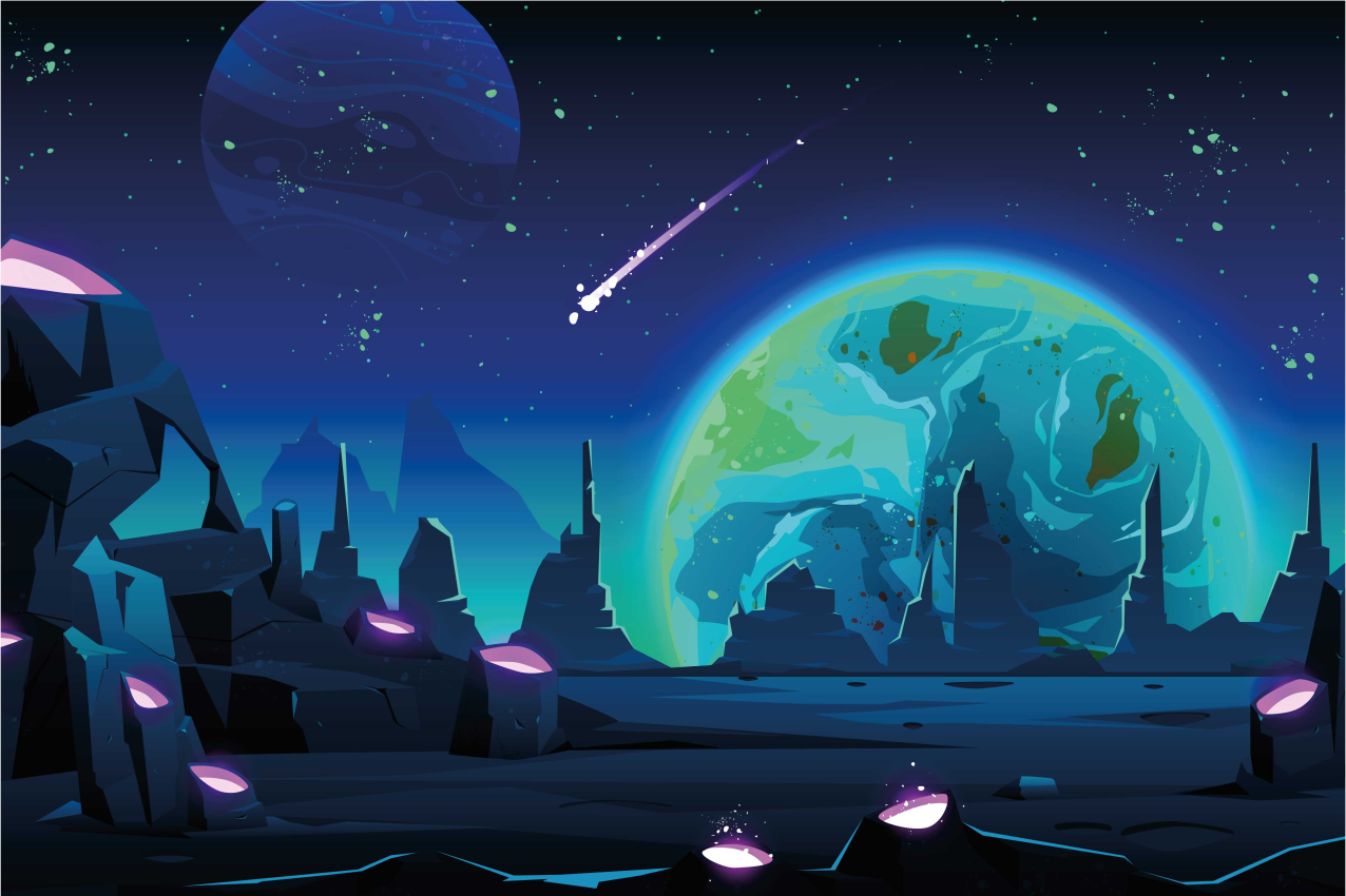 Moderné prestieranie na stôl kozmická krajina - Tenstickers