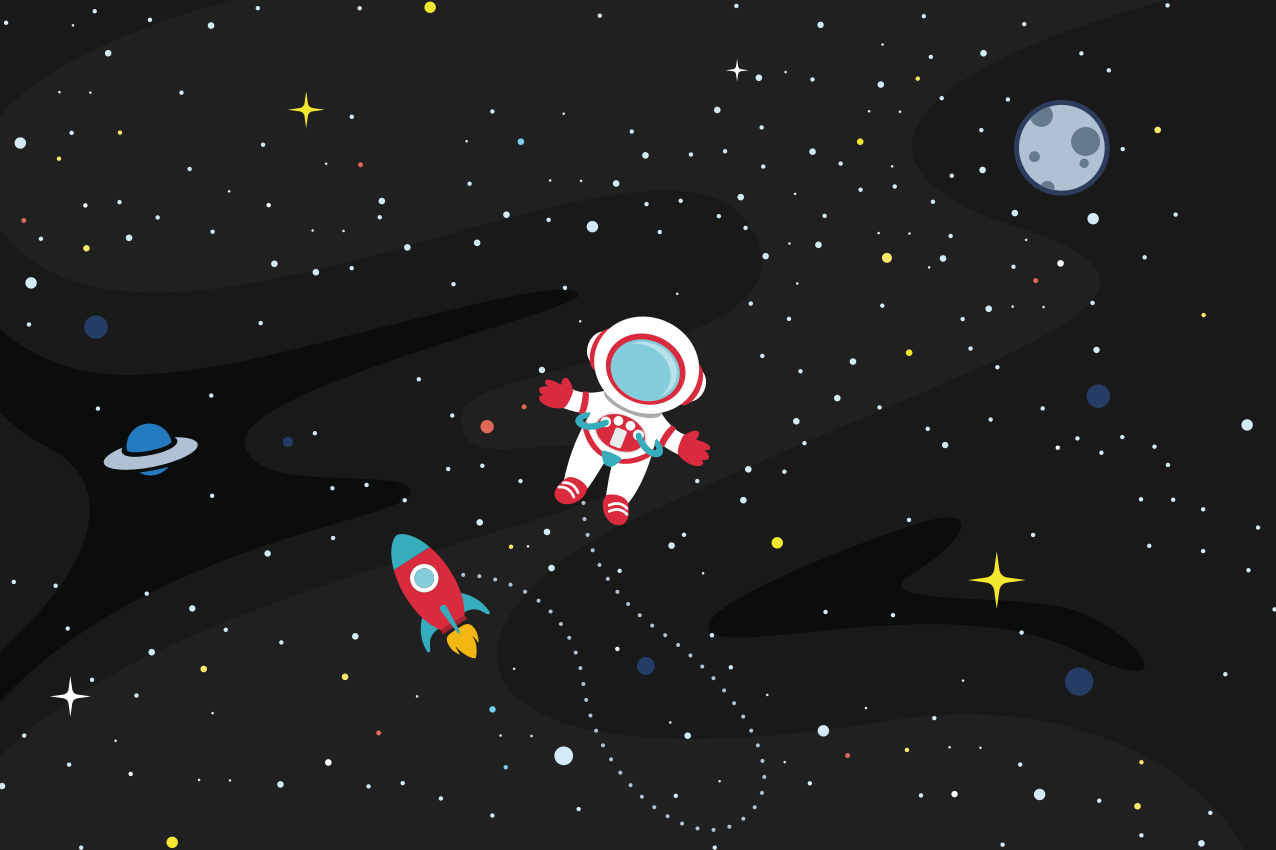 Detské prestieranie astronaut a raketka - Tenstickers