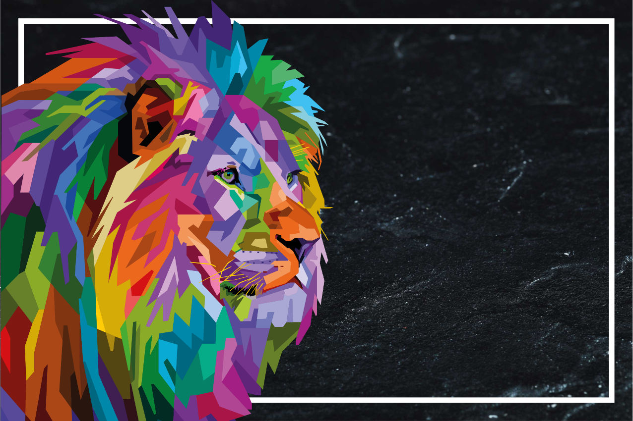 Farebný lev dizajn originálnych prestieraní - Tenstickers