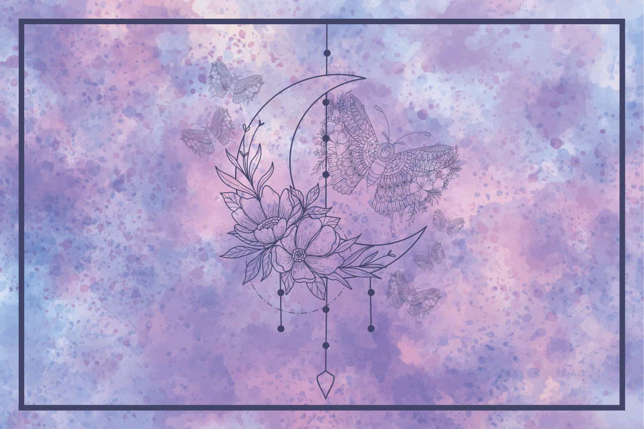 Originálne prestieranie kvetinový mesiac design - Tenstickers