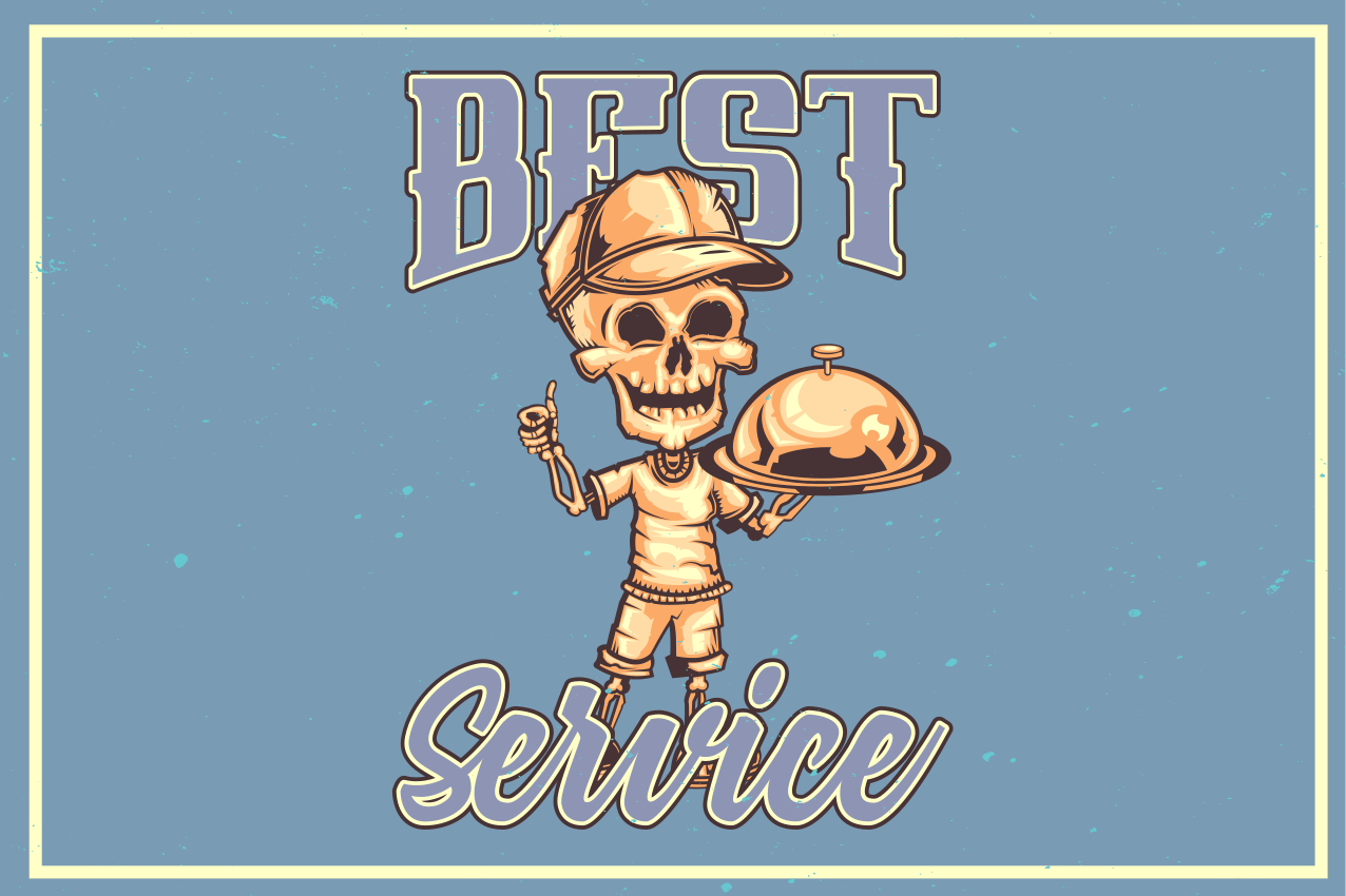 Originálne prestieranie s kostrovým čašníkom - Tenstickers