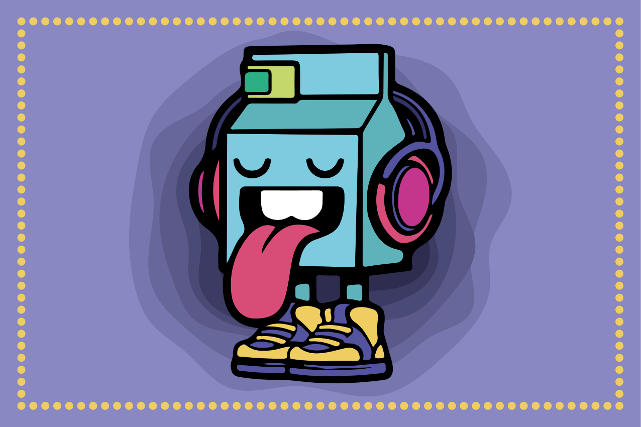 Mliečna postava graffiti kreslené prestierania - Tenstickers